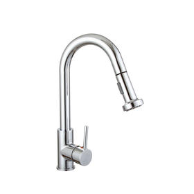 Single Handle Pull Down Sprayer Kitchen Faucet Chrome Plate with Cupc NSF Lead Free Certificate  F80026