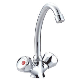 zinc faucet double handles hot/cold water deck-mounted kitchen mixer, sink mixer UN-30431